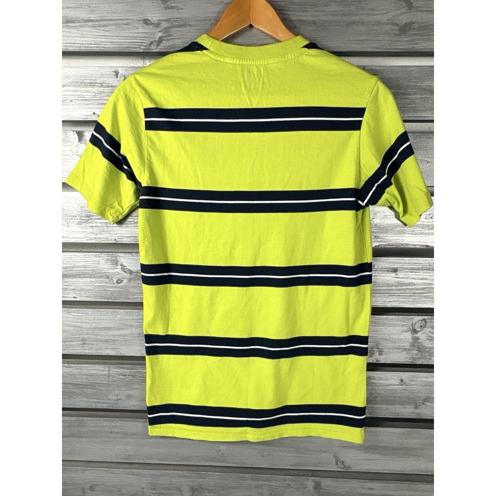 Vintage Aeropostale T Shirt Mens XS Lime Green Striped Short Sleeve Crewneck NEW - Picture 4 of 6